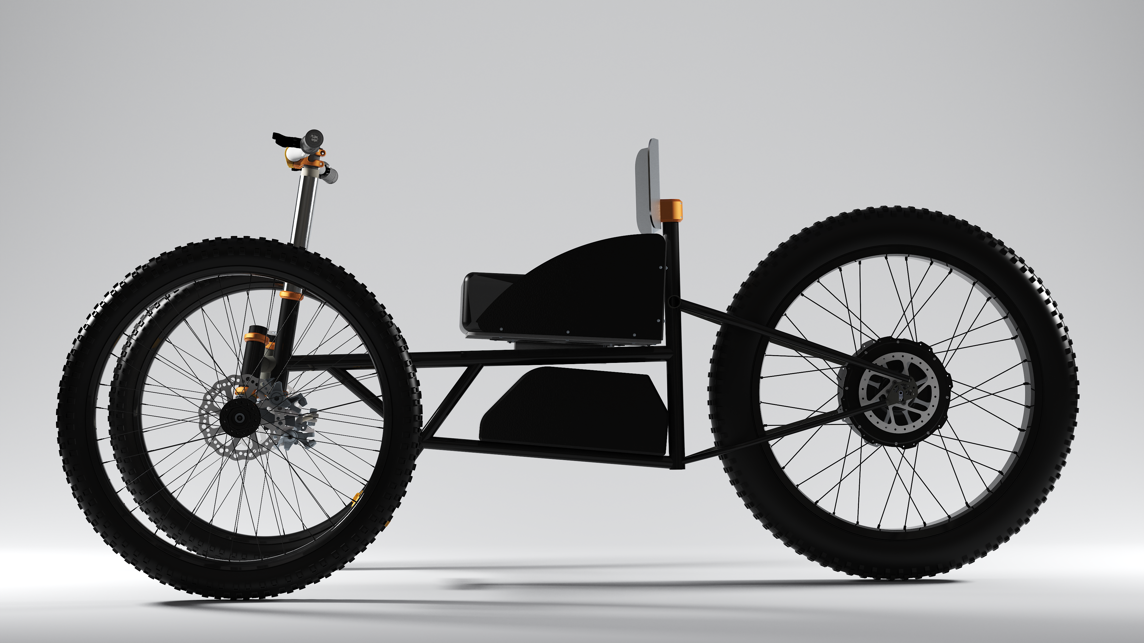 Profile photo of the adaptive trail trike with component callouts